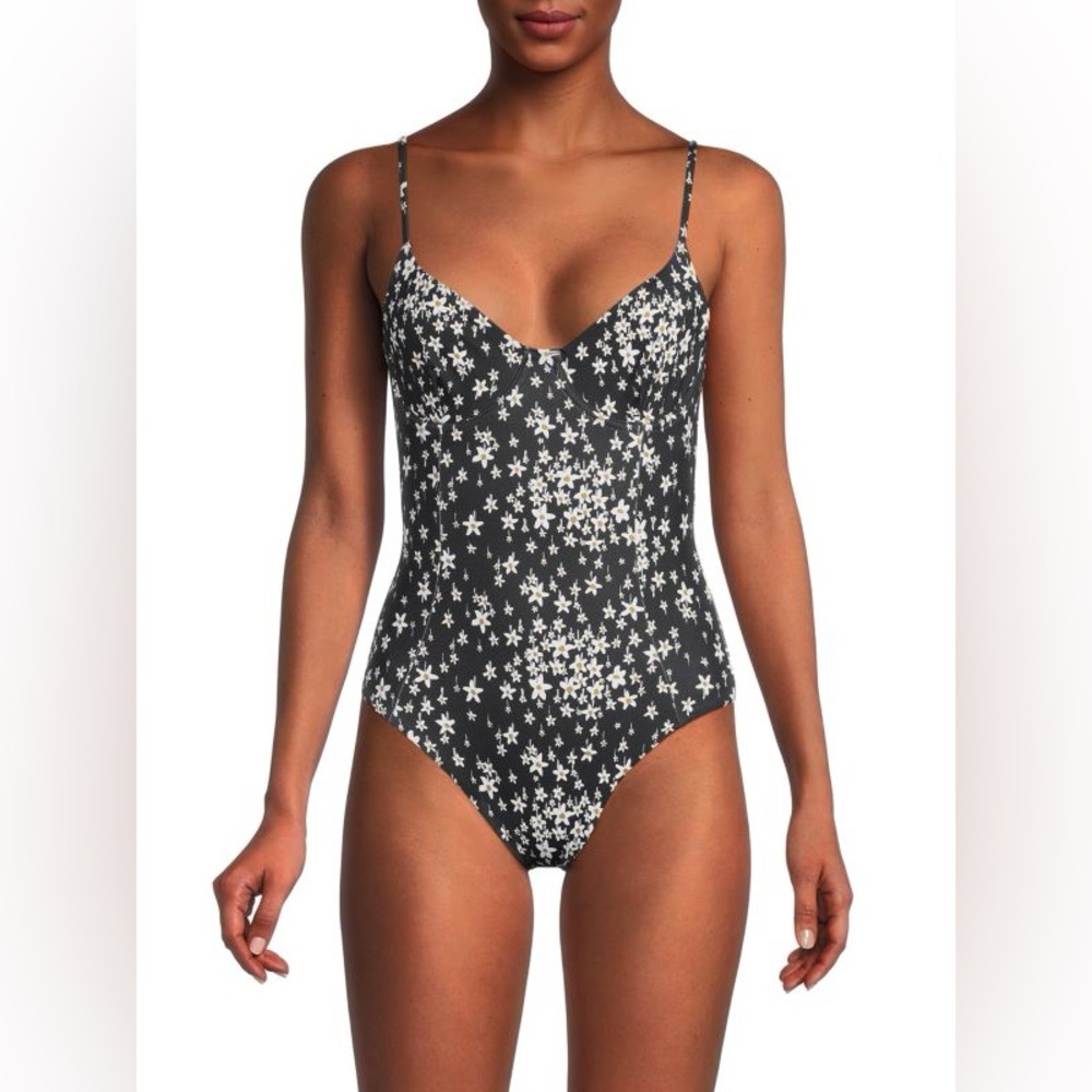 Onia Black and White Floral One Piece Swimsuit